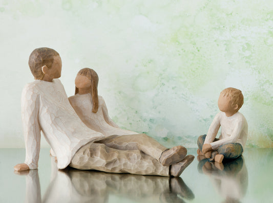 Father with 2 children, Girl and Boy