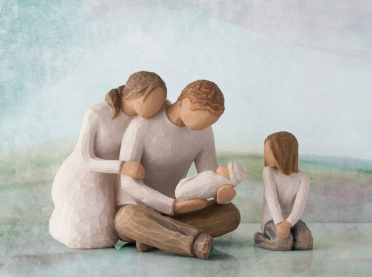 Parents with 2 children, 1 Girl and New Born