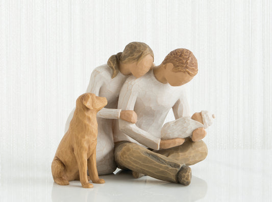Parents with new born and a dog