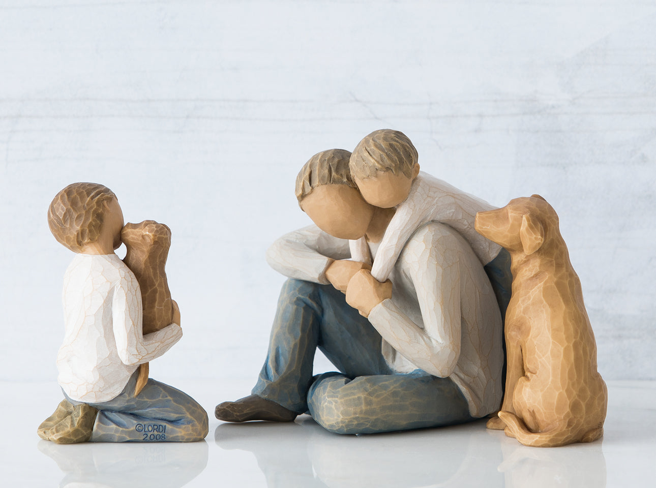 Father with 2 sons and 2 dogs