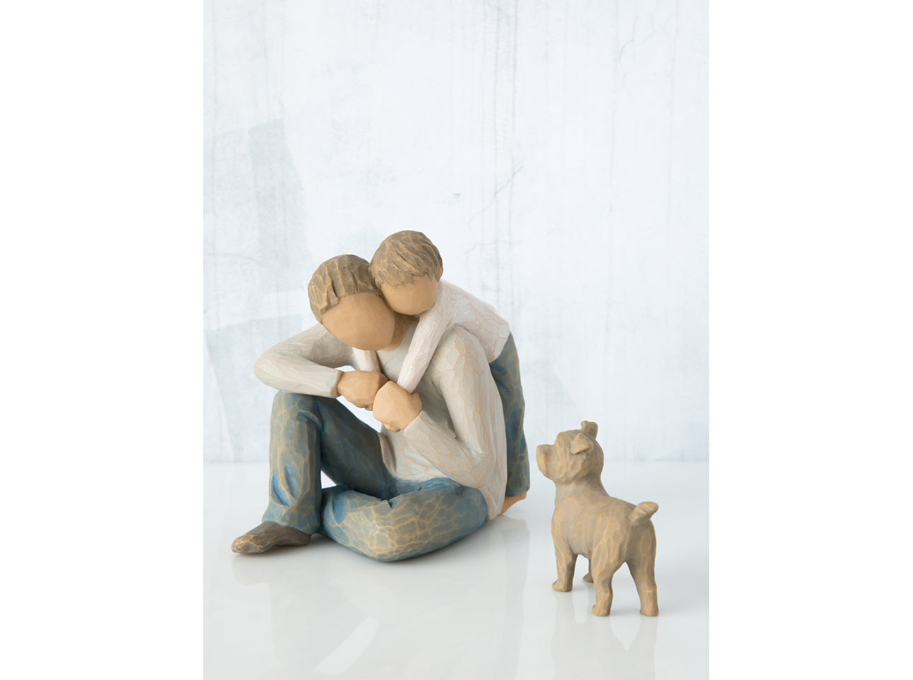 Father with 1 son and Dog