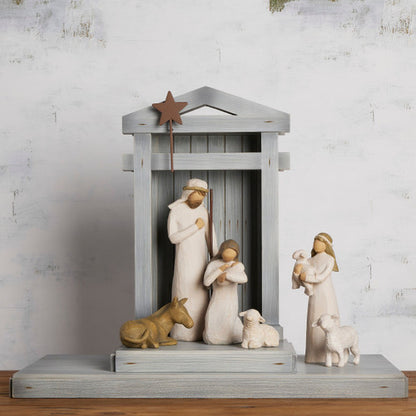 Nativity Deluxe: Starter Figures plus Crèche, 7-piece Set.