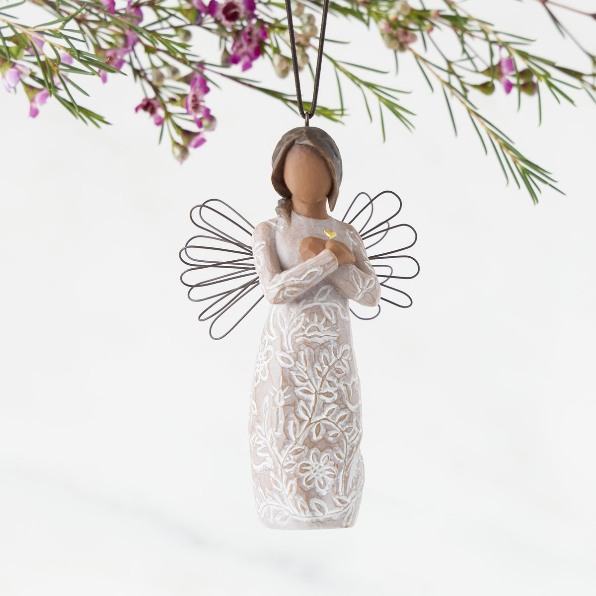 Remembrance Angel (Darker skin) Hanging Ornament