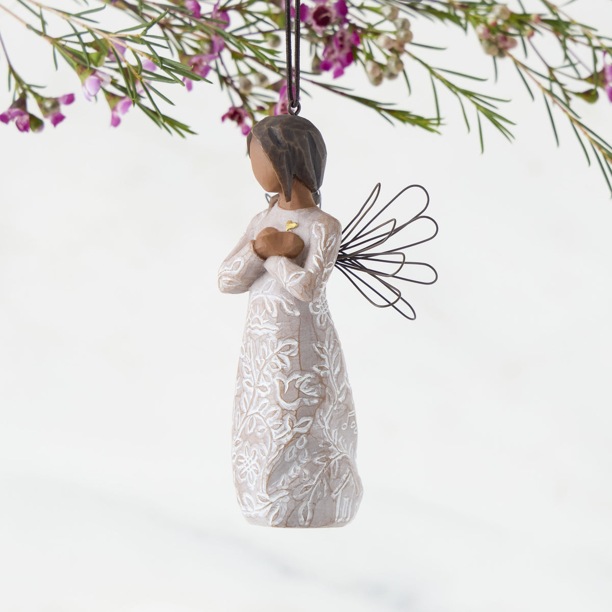 Remembrance Angel (Darker skin) Hanging Ornament
