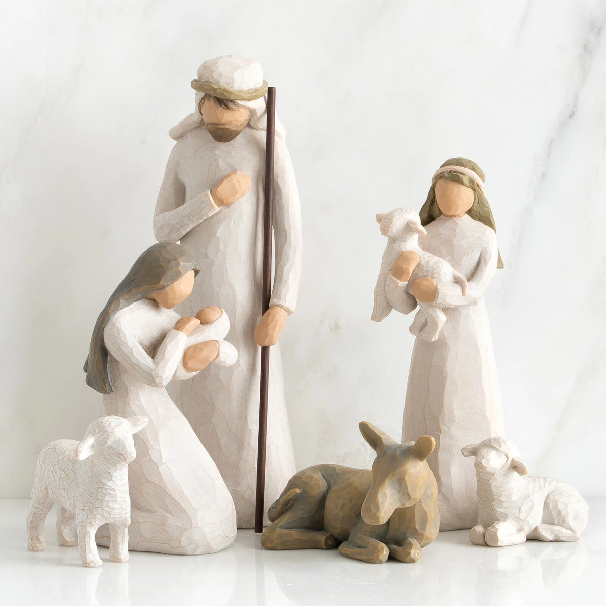 Nativity Starter Figures plus The Three Wisemen and Metal Stars