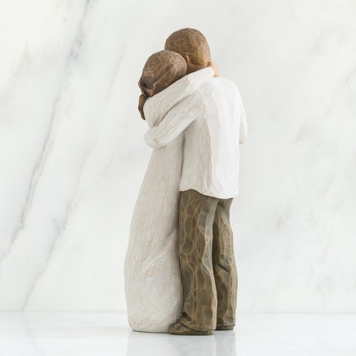 Back Side view of Willow Tree Promise couple figurine embracing
